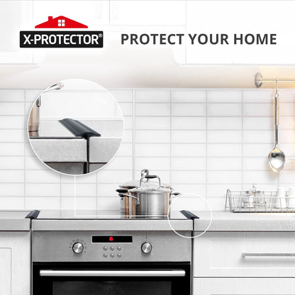 Silicone Stove Gap Cover X-Protector - 50"x1" Premium Counter Gap Filler | Self-Adhesive Guard Between Stove and Counter - Heat Resistant Oven Counter Gap Protector - Stove Top Spill Guard