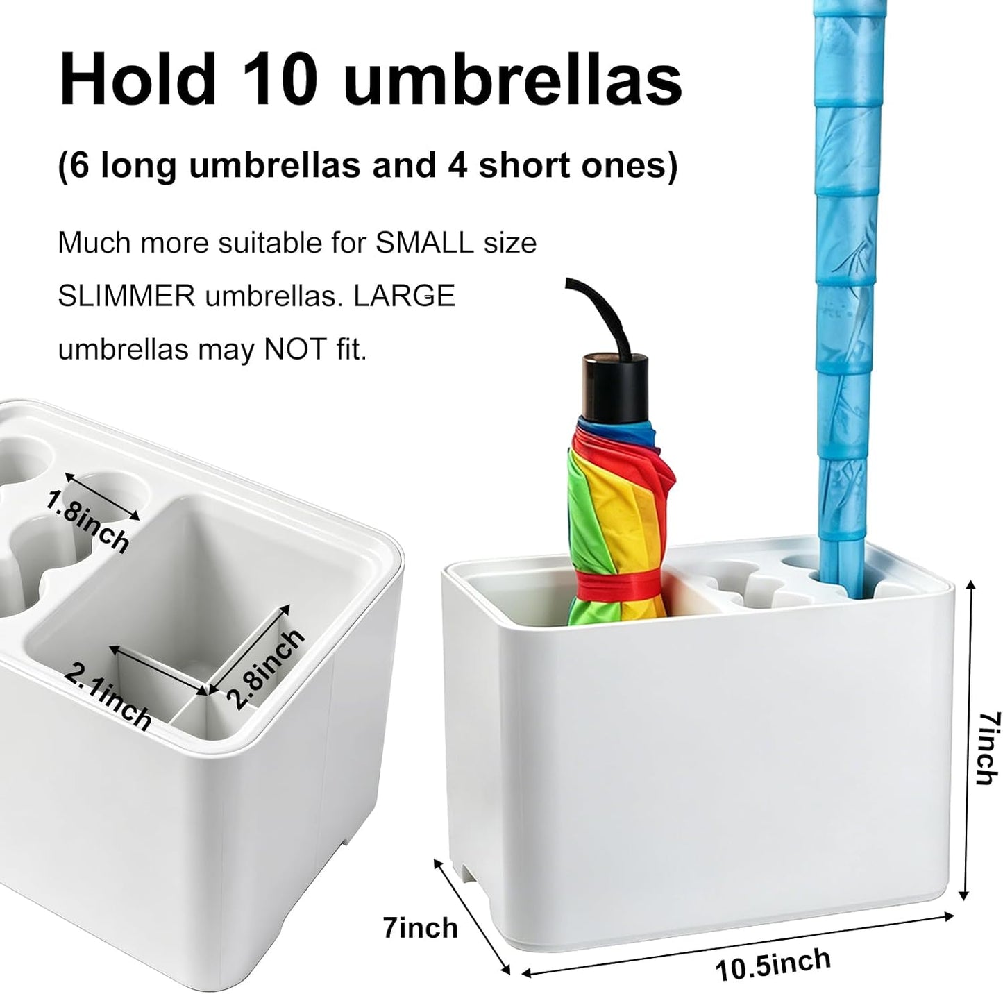 Umbrella Stand Rack Umbrella Holder with Drip Tray for Entryway Corner Home Office Decor Space Saving Organizer Stored 10 Umbrellas