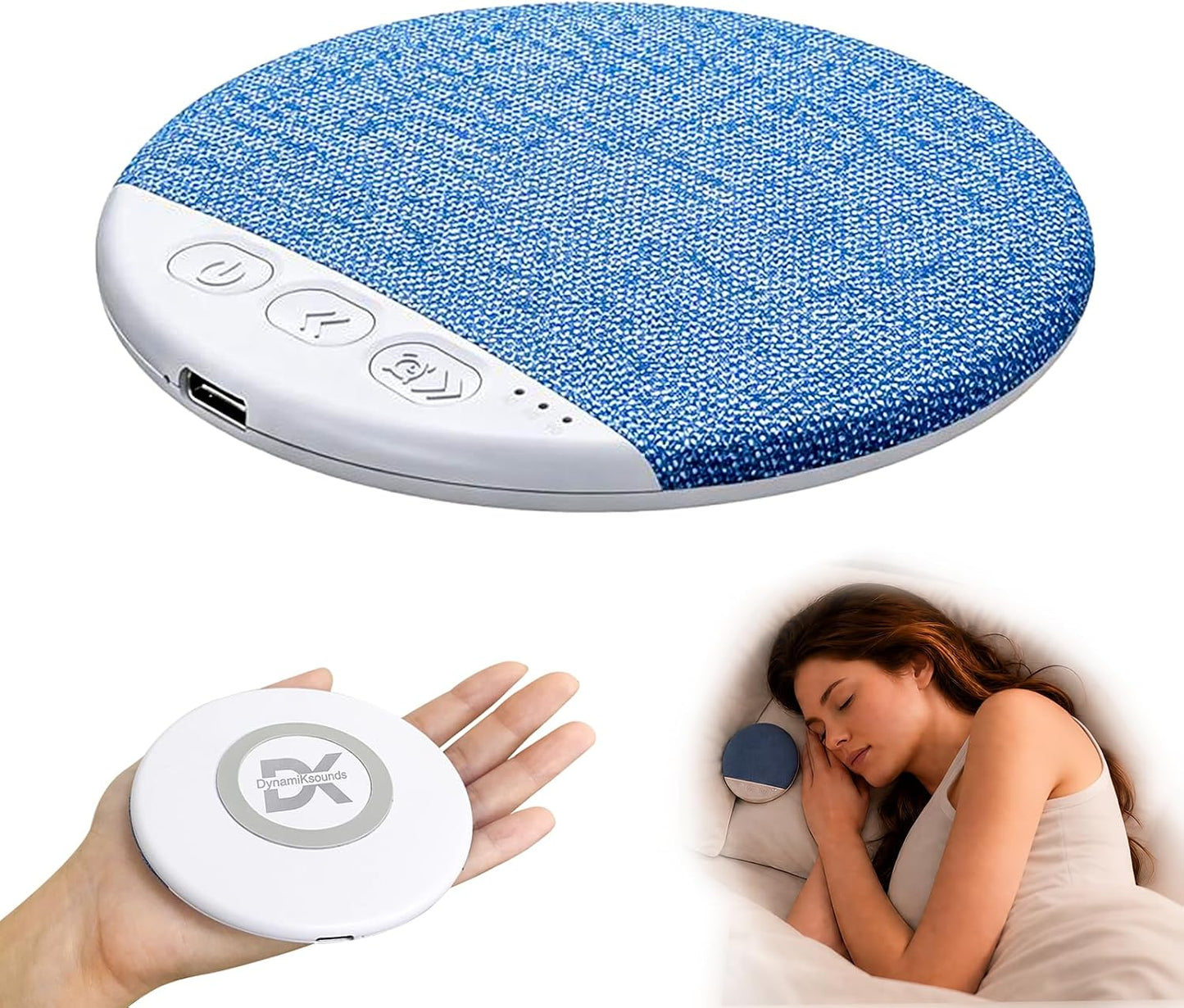 Under Pillow Sleep Speaker, Bluetooth 5.4 Pillow Speaker with Built-in White Noise, Ultra-Thin Fabric Covered Wireless Sleep Speaker with Auto-Off Timer,Personal Sound Bar for Side Sleepers
