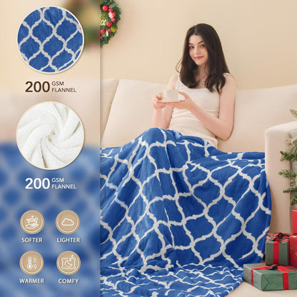 Homemate Heated Blanket Electric Throw - 50“x60“ Heating Blanket with 10 Fast Heat Levels 8 Hours Auto Off Soft Cozy Flannel Over-Heated Protection ETL Certification Keep Warming in Home | Throw with 10 Fast Heat Levels 8 Hours Auto Off Over-Heated