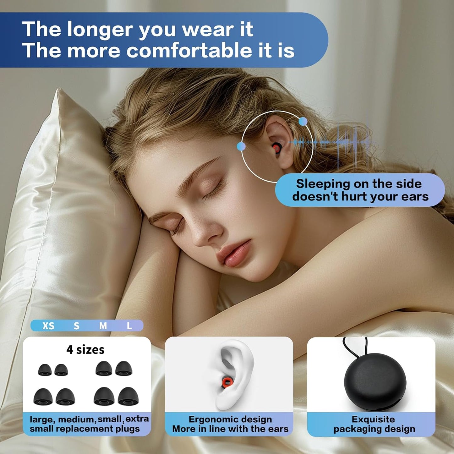 Earplugs Motorcycle.Ear Plugs for Sleeping Noise Cancelling 35dB Noise Reduction、Reusable Ear Plugs,Super Soft for Motorcycles Cycling、Sleeping、Work、Travel (Red Inner Circle)