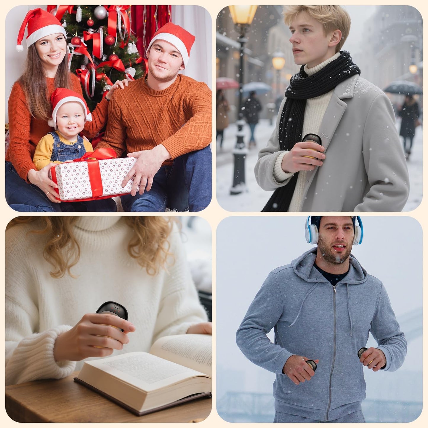 infray Hand Warmers Rechargeable, 2 Pack Electric Hand Warmer Reusable USB Pocket Warmer, 3 Settings Heated Portable AI Handwarmer Great Gifts for Christmas, Outdoor, Golf, Hunting