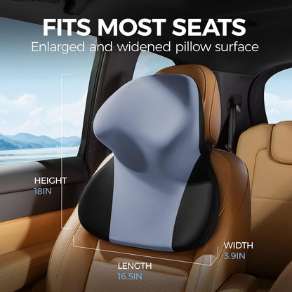 BEBAS Car Headrest Pillow, Ergonomic Neck Pillow with Memory Foam, Black