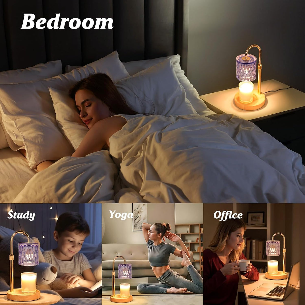 Candle Warmer Lamp with Timer, Blue Birthday Gifts for Women Home Decor