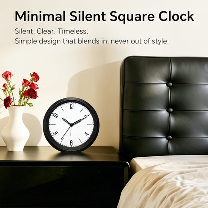 Silent Analog Loud Alarm Clock for Bedrooms, 4.5" Battery Operated Alarm Clock with Modern Round Design, Plastic Small Desk Clock for Heavy Sleepers Adults Teens Seniors College Dorms, Green