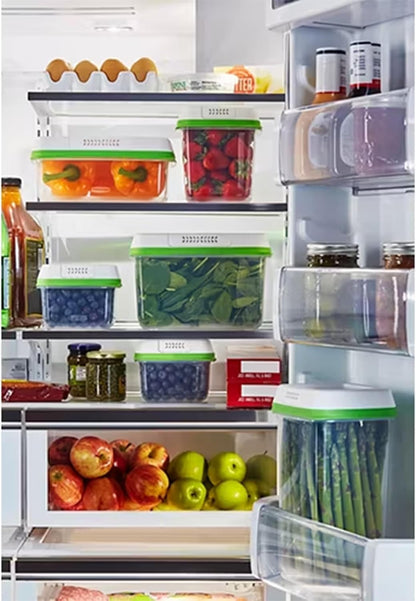 Rubbermaid FreshWorks Produce Saver, Medium and Large Storage Containers, 8-Piece Set, Set of 4, Med & Lg, Clear
