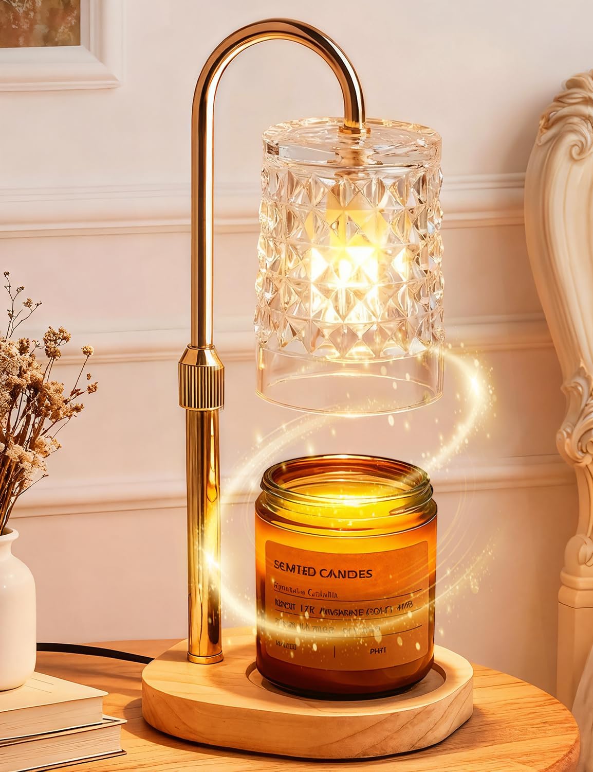 Candle Warmer Lamp with Timer Dimmable Candle Warmer Birthday Gifts for Women Mom Sister, House Warming Gifts New Home Room Decor, Height Adjustable Wax Melts Warmer for Jar Candles
