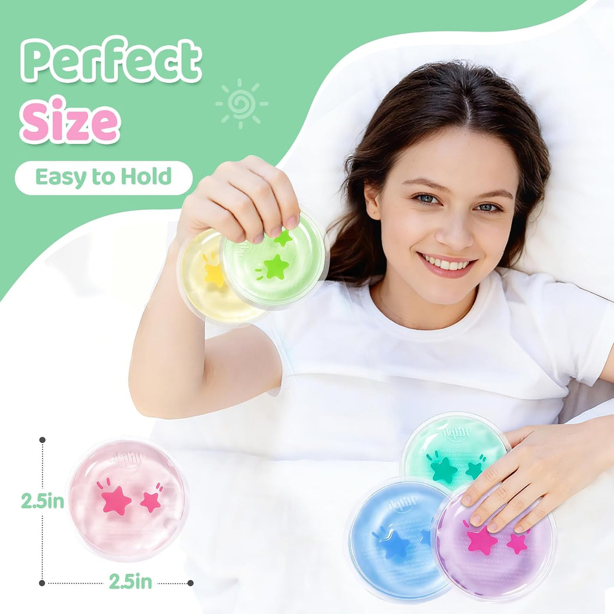 Hilph Kids Ice Packs for Boo Boos, 4 Gel Ice Packs for Injuries Reusable
