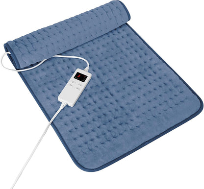 Heating Pad for Period Cramps, Heating Pad for Back/Neck/Shoulder Muscle Pain, 6 Heating&4 Timer Setting, Auto Shut Off, Dry/Moist Heat & Machine Washable, Gray Birthday Christmas Gifts for Women Mom