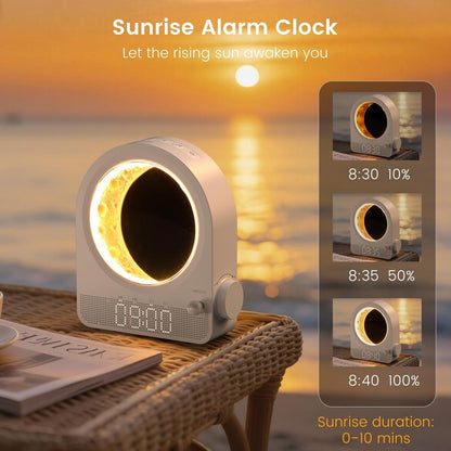 Sunrise Alarm Clock, White Noise Machine, Wood Grain