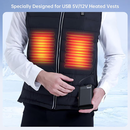 5V 2A 3A 20000mAh Battery Pack for Electric Heated Camping Chair, Stadium Seat Cushion, Vest, Jacket, Blanket, Red Light Therapy Pad - Digital LCD Screen PD20W Fast Charging Power Bank for iPhone