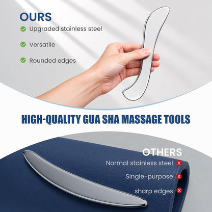 Muscle Scraper Tools, Stainless Steel Guasha Tool for Body, Scraping Tool Physical Therapy, Myofascial Release Tool, Massage Tools for Deep Tissue