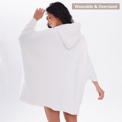 WDCOZY Wearable Blanket Hoodie Poncho Throw Comfy Soft Warm Cape Shawl Cozy Cloak Wrap Hooded with Sleeves For Women Adults