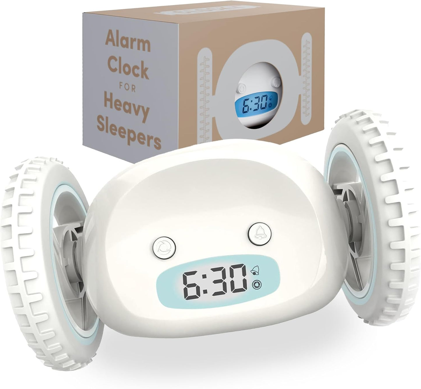 CLOCKY Alarm Clock on Wheels – Loud Rolling Alarm Clock for Heavy Sleepers | Runaway Clock that Jumps & Runs to Wake You Up | Funny Unique Gift for Adults, Teens & Kids Bedrooms (Black)