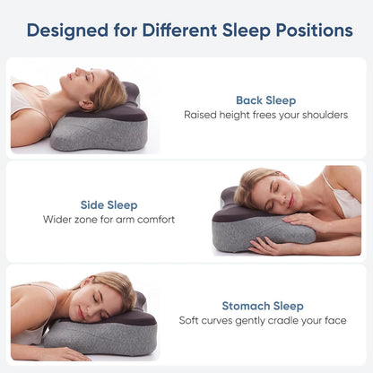Sweetcrispy Cervical Pillow for Neck Pain Relief, Cooling Memory Foam