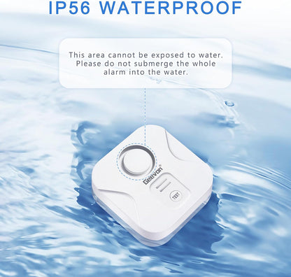 Geevon 100dB Water Leak Detectors for Home with Low Battery Alerts | 100dB Water Sensor Alarms for Basement,Bathroom,Laundry Room,Pipe/Drain/Sink/Faucet Drip Alert (Battery＆Screwdriver Included)