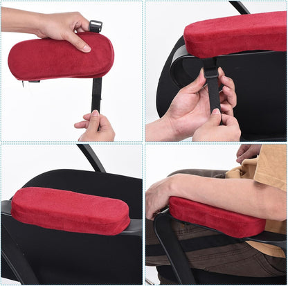 PATIKIL Office Chair Arm Pads, 2 pcs Office Chair Arm Cover Soft Office Chair Armrest Pads Memory Foam Cotton Removable Washable for Desk Computer Gaming, Purple Blue