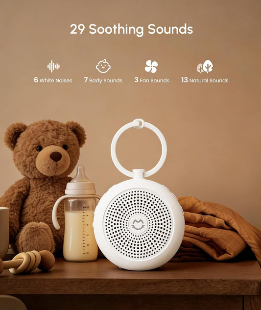 Portable White Noise Machine for Sleeping, 29 Soothing Non-looping Sounds for Adults & Kids, 50h Babies Sleeping Sounds Machine, Timer, Memory Function, Traveling, for Relax-2026 Updated Version