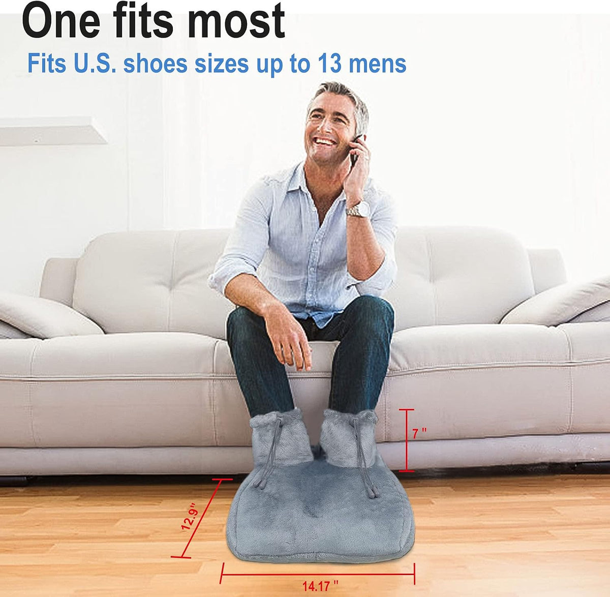 Electric Heated Foot Warmers- Fast-Heating Electric Heating Pad for Foot with 3 Heat Settings,Super-Soft Sherpa-Lined, Machine-Washable, Auto Shut-Off Heated Foot Warmers Under Desk for Men, Women