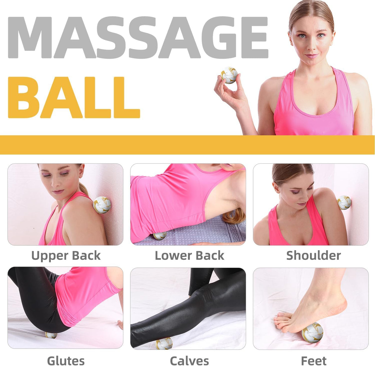 Massage Ball, Lacrosse Ball for Trigger Point Therapy