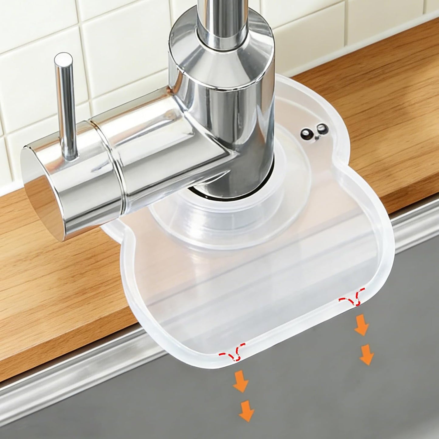 Silicone Faucet Mat for Kitchen Tap Compact Sink Splash Guard Protectors Behind Draining,Grey 2PCS