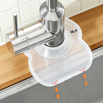 Silicone Faucet Mat for Kitchen Tap Compact Sink Splash Guard Protectors Behind Draining,Grey 2PCS