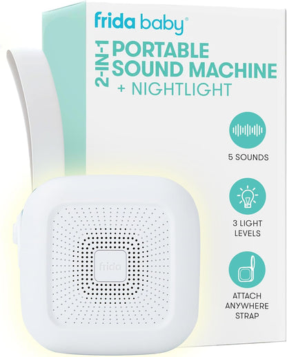 Frida Baby 2-in-1 Portable Sound Machine for Baby + Nightlight, White Noise