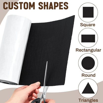 Fullhawl Large Felt Furniture Pads 8 x 60 Inch Non Slip Self Adhesive Heavy Duty Cuttable Strip Roll Felt Sheet Tape for Protecting Hardwood Floors Chair Wall, White