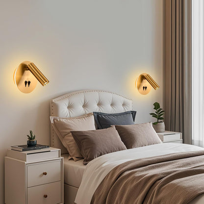 ZEROUNO Hardwired Sconces Wall Mounted Reading Lights with Switch LED Wall Lighting for Bedroom Bedside Lamps (Black)