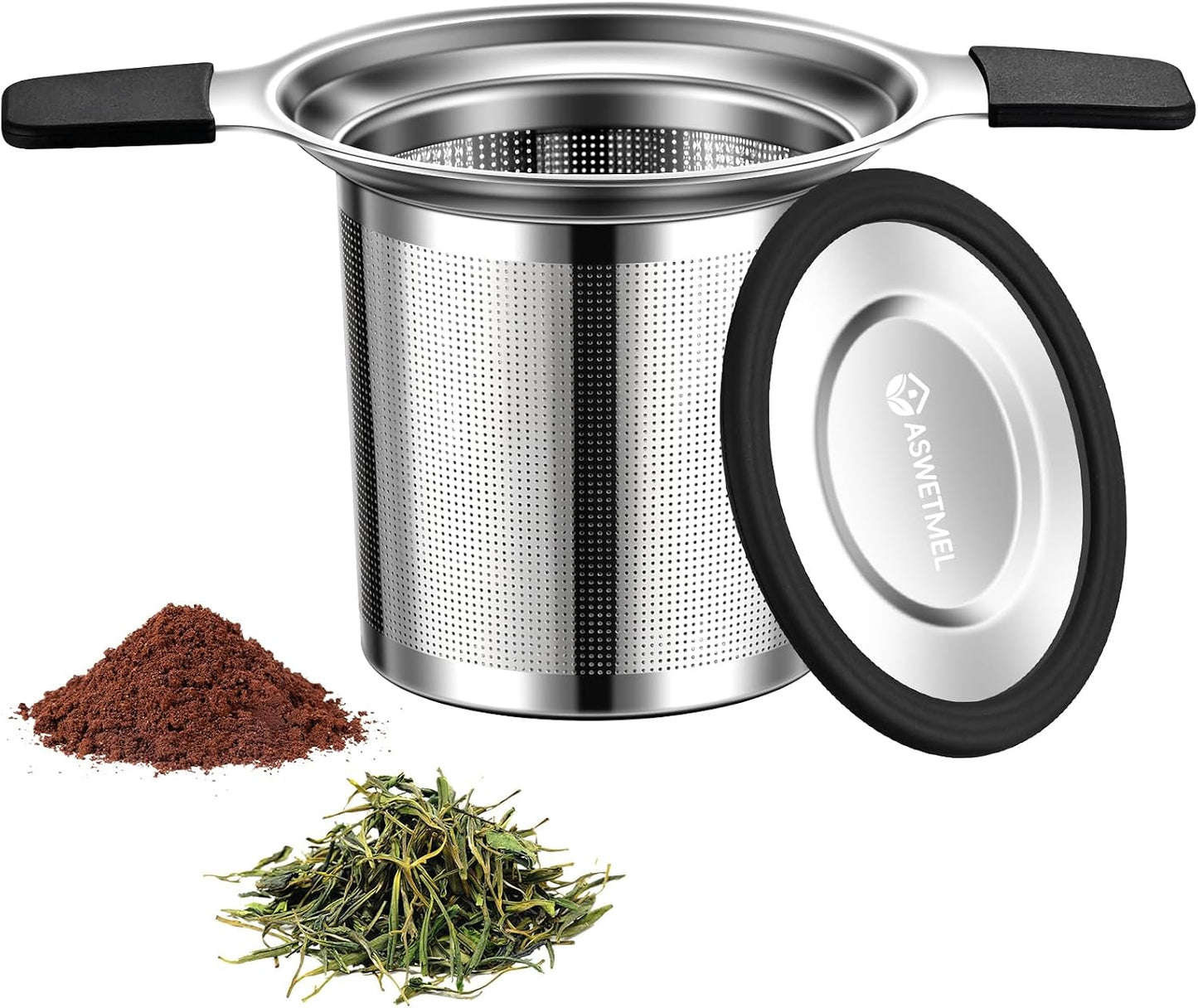 Tea Infuser Strainers, Stainless Steel Loose Leaf Tea Strainer Stepper with Heat Proof Double Handles, Extra Fine Mesh Ball Infusers, Diffuser Holder Filter for Mugs, 1PC