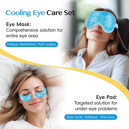 NEWGO Cooling Gel Eye Mask - Reusable Cold Pack for Puffy Eyes, Dark Circles, Migraine, Stress Relief - Purple With Soft Plush Backing