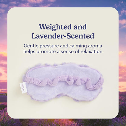 warmies Microwavable Eye Mask for Warmth & Comfort - Heating & Cooling Compress for Calming Relaxation - Weighted & Heated Eye Mask with Scented Lavender for Sleeping - Snowy