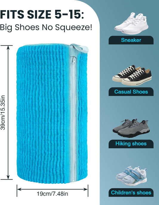 Shoe Washing Machine Bag: 2 Pack Reusable Shoes Cleaning Bags, Light Yellow | Heavy Duty Shoe Laundry Bag for Washer & Dryer, 360° Deep Clean for Sneakers Tennis Shoes, Gifts for Women Men (2pcs)