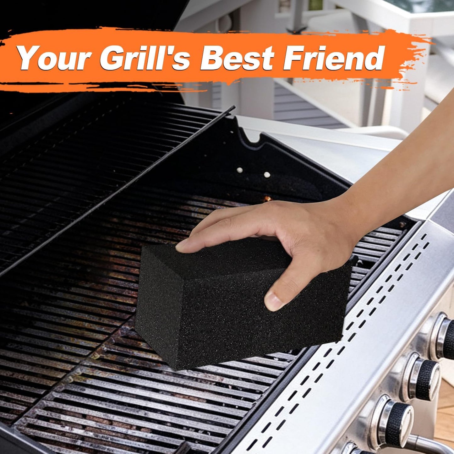 4 Pack Grill Cleaner Brick, Heavy Duty Pumice Stone Cleaning Brick
