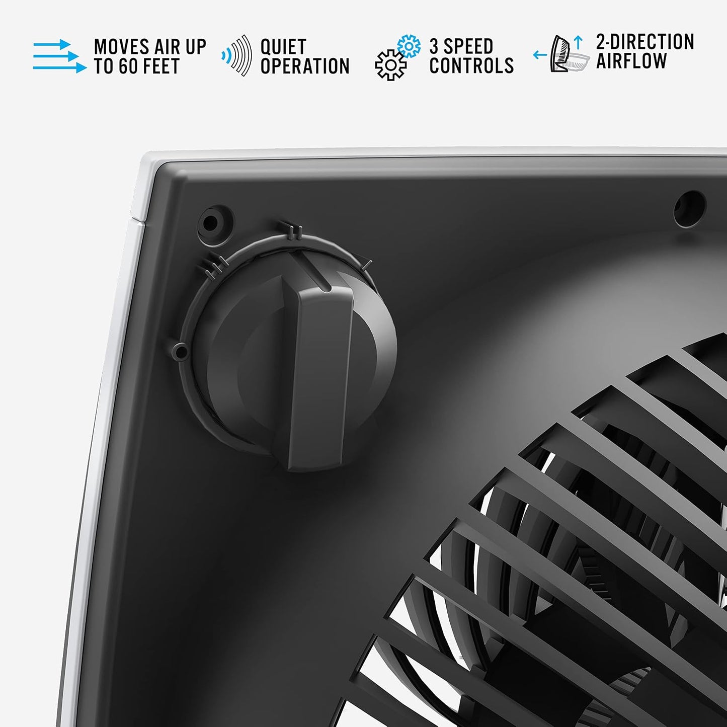 Vornado 573 Compact Flat Panel Air Circulator Fan, 3 Speeds, Moves Air 60 Feet, Fan for Bedroom, Home, Office, Black