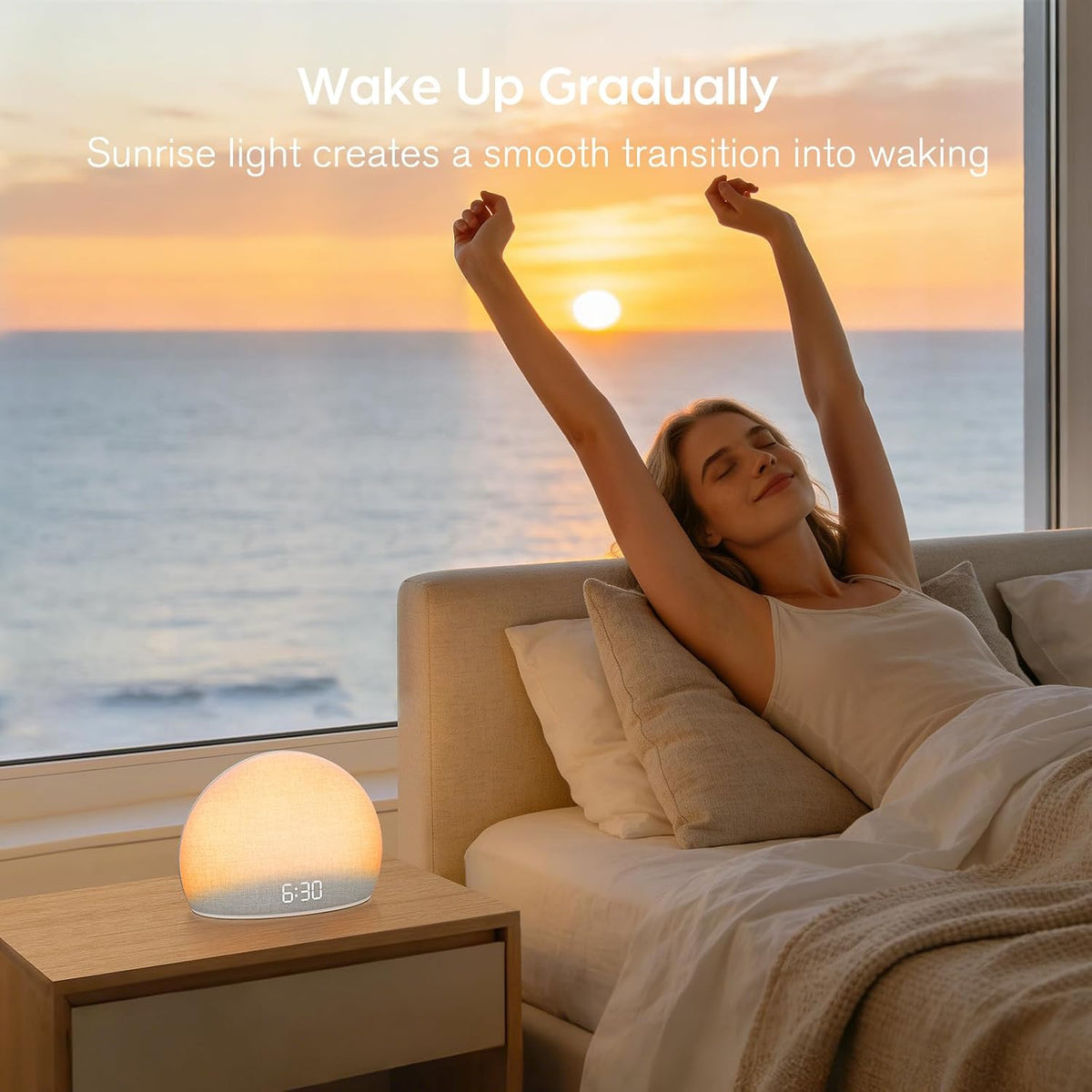 HOUSBAY Sunrise Alarm Clock with White Noise Sound Machine for Bedroom