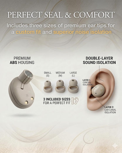 Final Audio ZE500 True Wireless ASMR Earbuds - Ultra-Compact Bluetooth Sleep Earbuds for Side Sleepers, 3D Binaural Sound, Zero Ear Pressure, Custom Tuned for Relaxation & ASMR (Dark Gray)