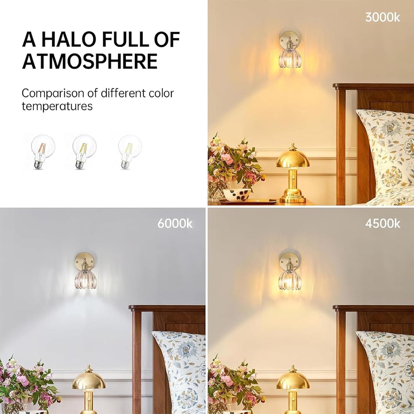 Shenmoyl Vintage Battery Operated Wall Sconce with Green Tulip Glass Lampshade Rechargeable Battery Powered Wall Light with Remote Control for Bedside Bedroom Doorway