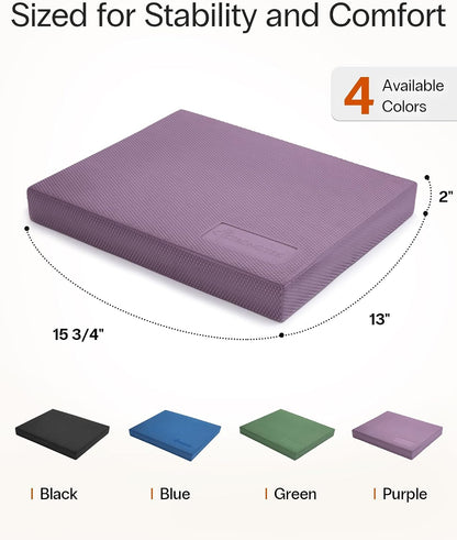 StrongTek Foam Balance Pad, High-Density TPE, 15.8 x 13 x 2 in, Non-Slip | Water-Resistant, Supportive Cushioning, Kneeling Support, Core Strength and Stability Training, Physical Therapy and Yoga