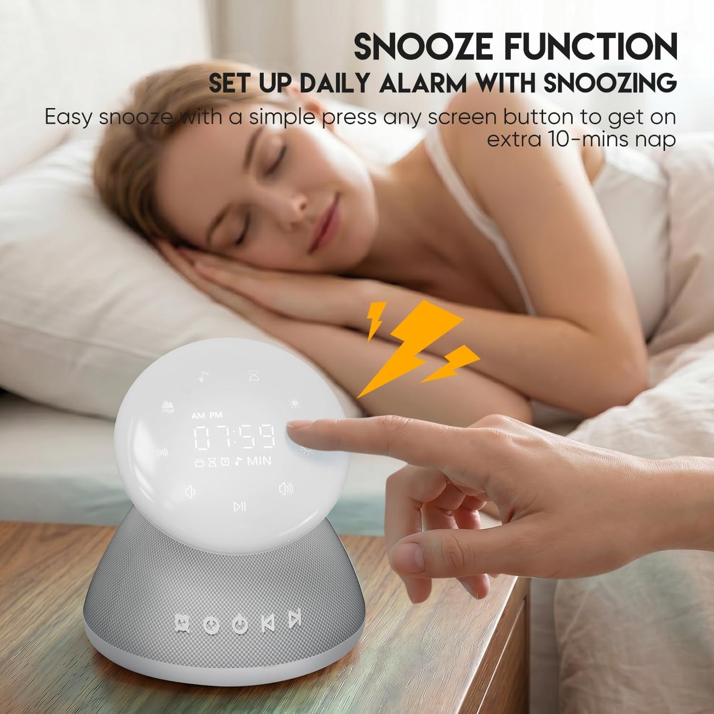 White Noise Sound Machine for Sleeping with Night Light 50 Soothing Sounds | 9 Colors Adjustable Brightness Auto-Off Timer Alarm Clock Touch Screen Control Sleep Sound Machines for Baby Adults Home