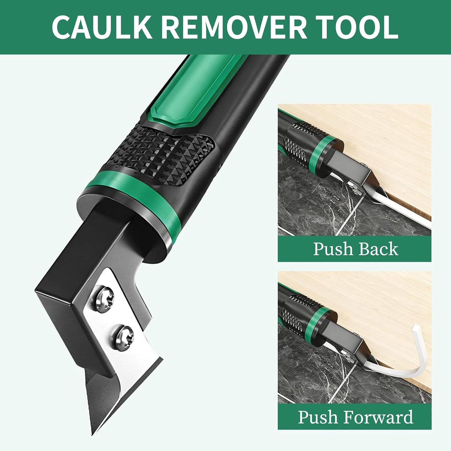 6 in 1 Caulking Tool & Caulk Remover Tool Kit with Dual-End Multi-Function Handle – Grout Removal Tool & Scraper for Bathroom, Kitchen, Tile Sealing