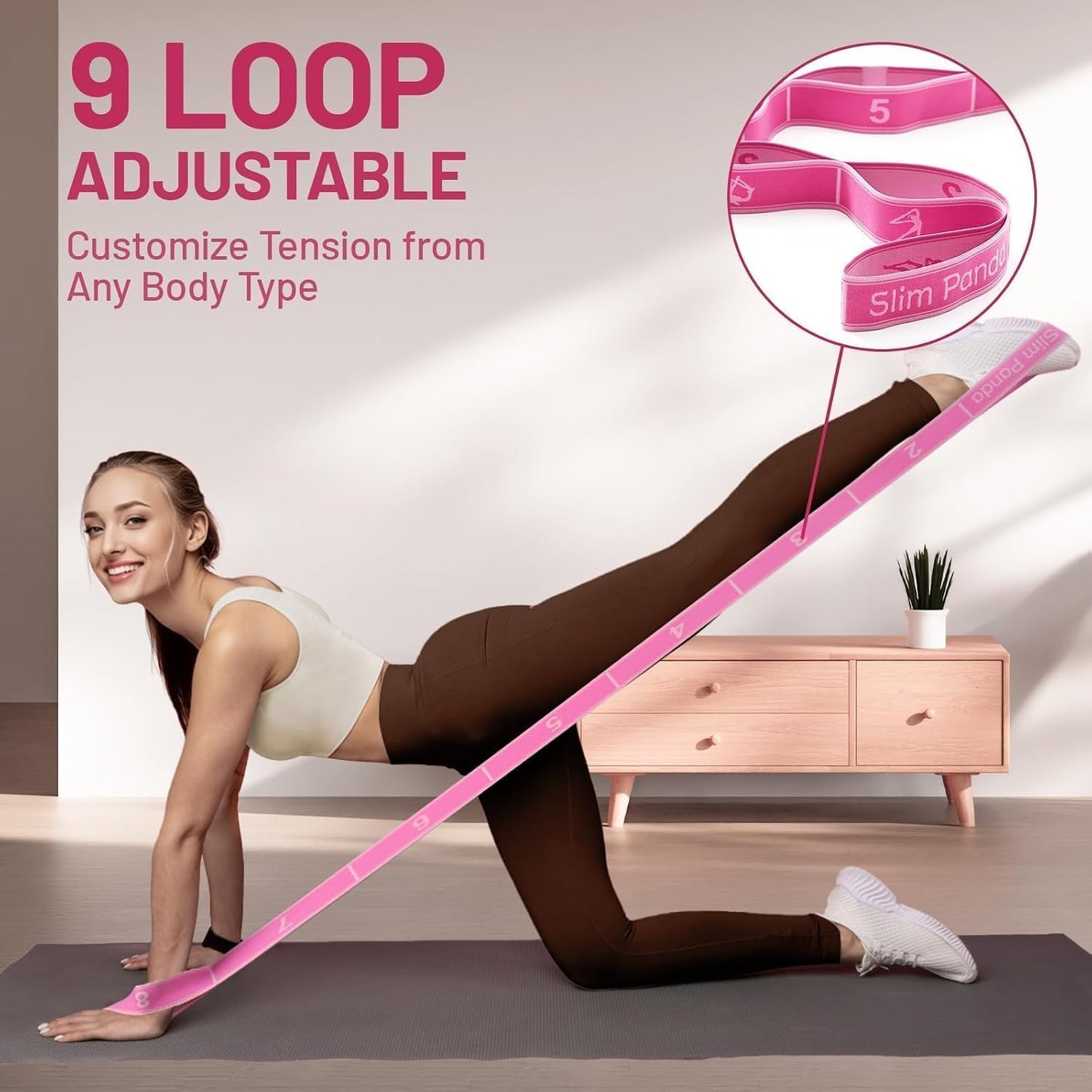 Stretch Strap, Multi-Loop for Physical Therapy,Elastic Yoga Stretching Strap for Dance,Yoga, Pilates & Gymnastics Exercise, Ballet Stretching Band for Flexibility, Leg Stretching