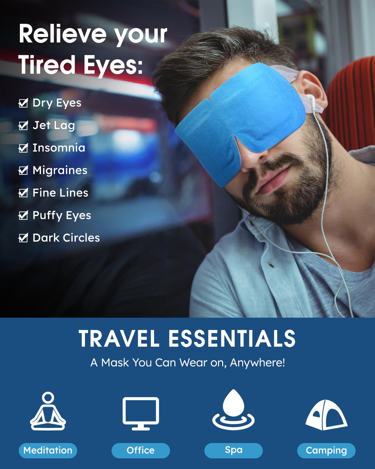 16 Packs Steam Eye Masks for Dry Eyes, Self Heating Warm Compress Unscented