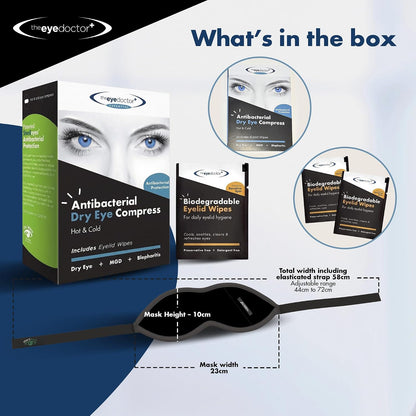 The Eye Doctor Hot Compress for Eye - Helps Dry Eye & Blepharitis - Reusable Eye Mask - Heated Eye Mask for Dry Eyes - Warm Compress for Dry Eyes - Heated Eye Mask for Stye