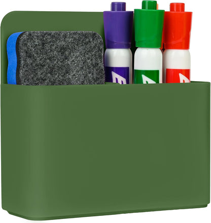 Magnetic Dry Erase Marker Holder - Multi-Surface Pen & Marker Holder for Fridge, Whiteboard, Locker - School, Office, Home - 1 Pack, Black