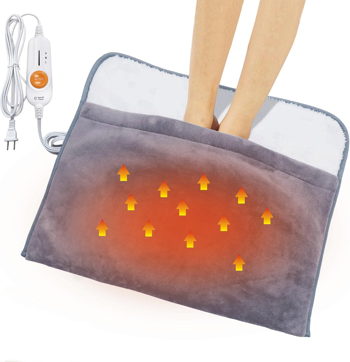 Gintao Electric Heated Foot Warmers for Feet,22"×20" Soft Foot Heating Pad