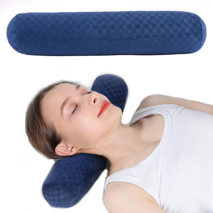 Neck Roll Pillow, Cervical Neck Pillow Bolster Pillow for Sleeping | Cotton neck roll, machine-washable cover, supports neck, legs, back & sleeping, slim bolster for bed & yoga