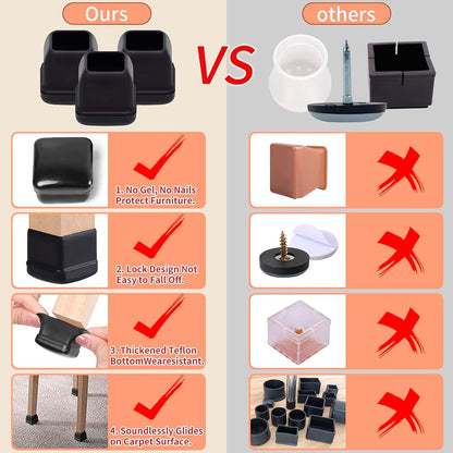 Chair Sliders for Carpet, 16PCS Furniture Sliders for Carpeted Floors & Hardwood Floors, Round Chair Glide Pads for Quickly and Easily Moving Furniture, Protect Floor(Clear, Fit 0.75"-1.1") | Chair Glides for Carpet & Hardwood Floor, Furniture Slides