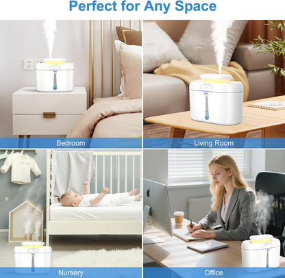 COO Humidifiers for Bedroom, 2L Top Fill Tank, 30H Runtime Cool Mist