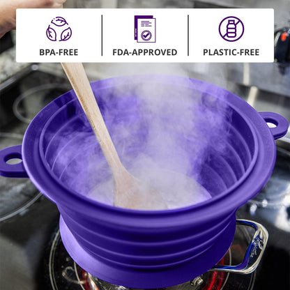 L.I.Q. Silicone Splatter Guard, Durable SplatterDom, Blue Steel, Large | 10 and 12 Inch Pots, 10'' Lid, Food and Oil Splash Guard for Cooking, Easy to Clean and Store, BPA-Free, Microwave Safe